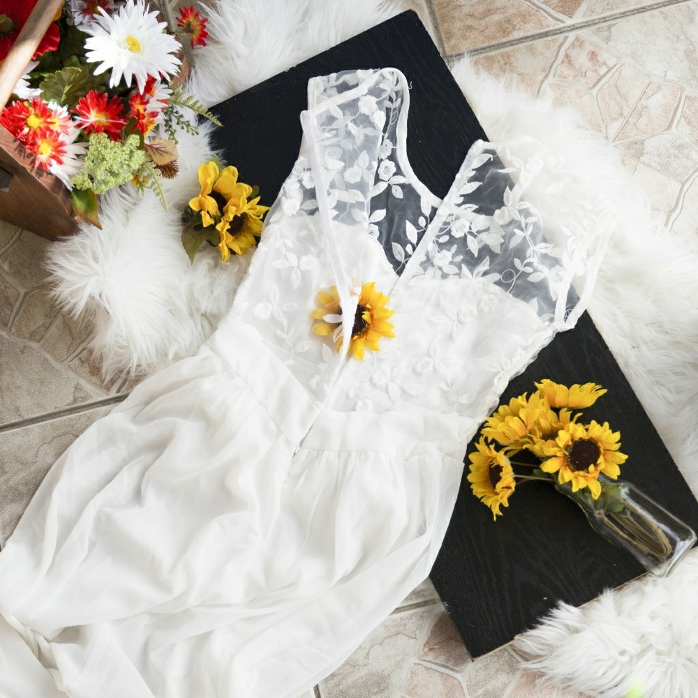 Long White Backless Wedding-esque/Prom Dress